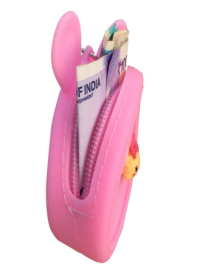 KC Kawaii Soft Silicone Cute Candy Multi-Function Mini Coin Purse for Earphone Lipsticks Headphone Pendrive Keys (Pink) - Image 2